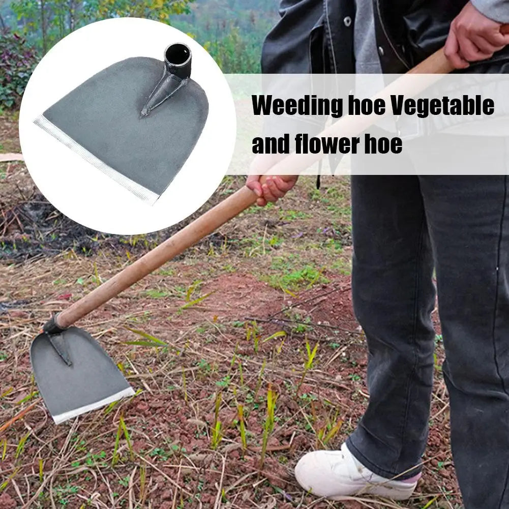 Garden Hoe Household Outdoor Farming Tools Forging Weeding Hoe for Digging Soil Planting Vegetables Flowers