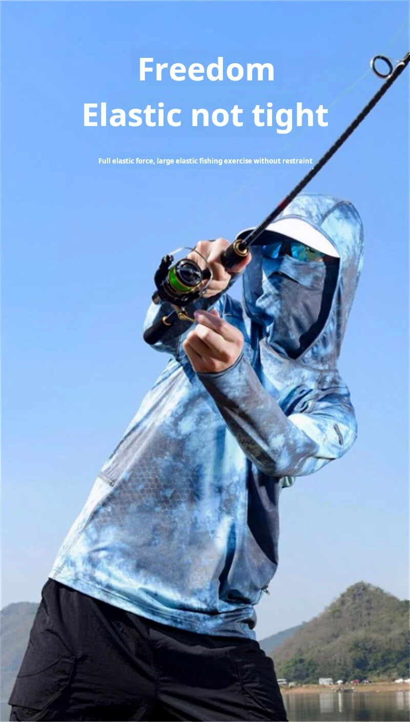 Summer Men's and Women's Sunscreen Fishing Clothes Loose big Size Thin Casual Quick Drying Ice Silk Camouflage Sunscreen Jacket