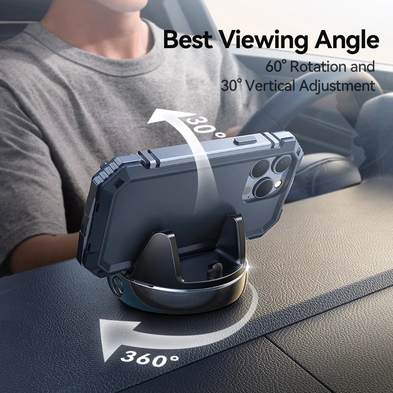Joyroom Dashboard Car Phone Mount Holder One-Handed Operation Car Navigation Holder For 4.7-7'' Phones 360° Rotation For iPhone