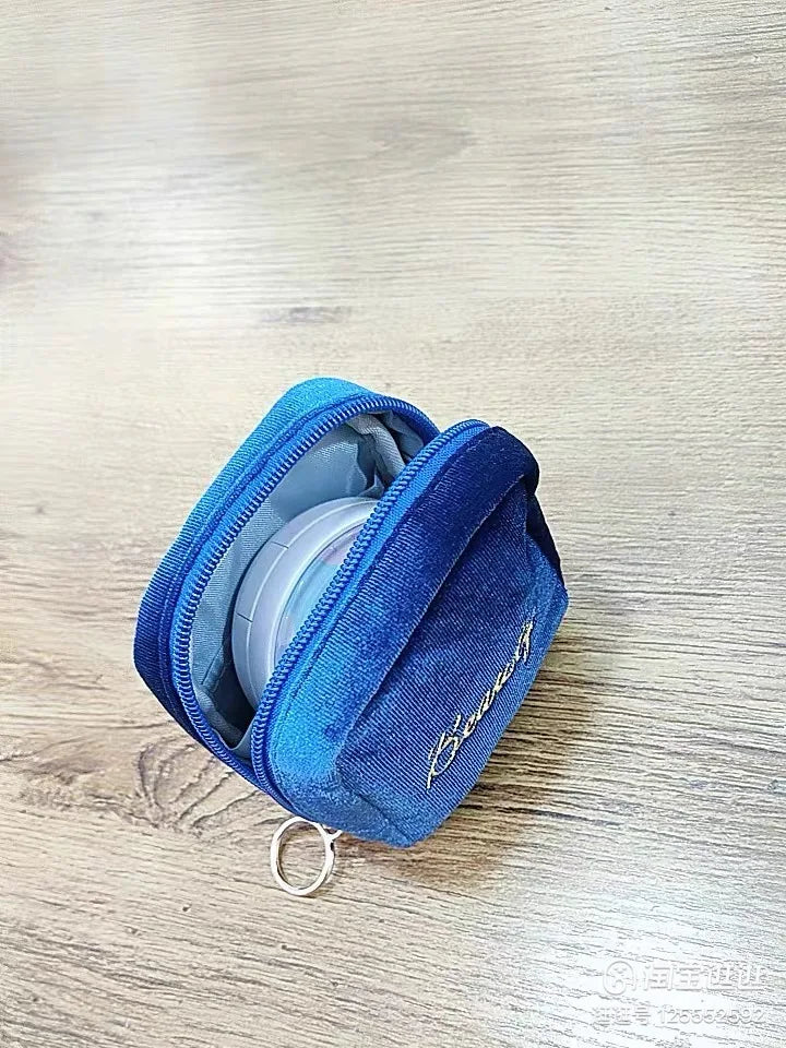 Velvet Embroidery Cosmetic Bag Sanitary Pad Pouches Portable Durable Makeup Lipstick Data Cables Organizer Toiletry Beauty Case