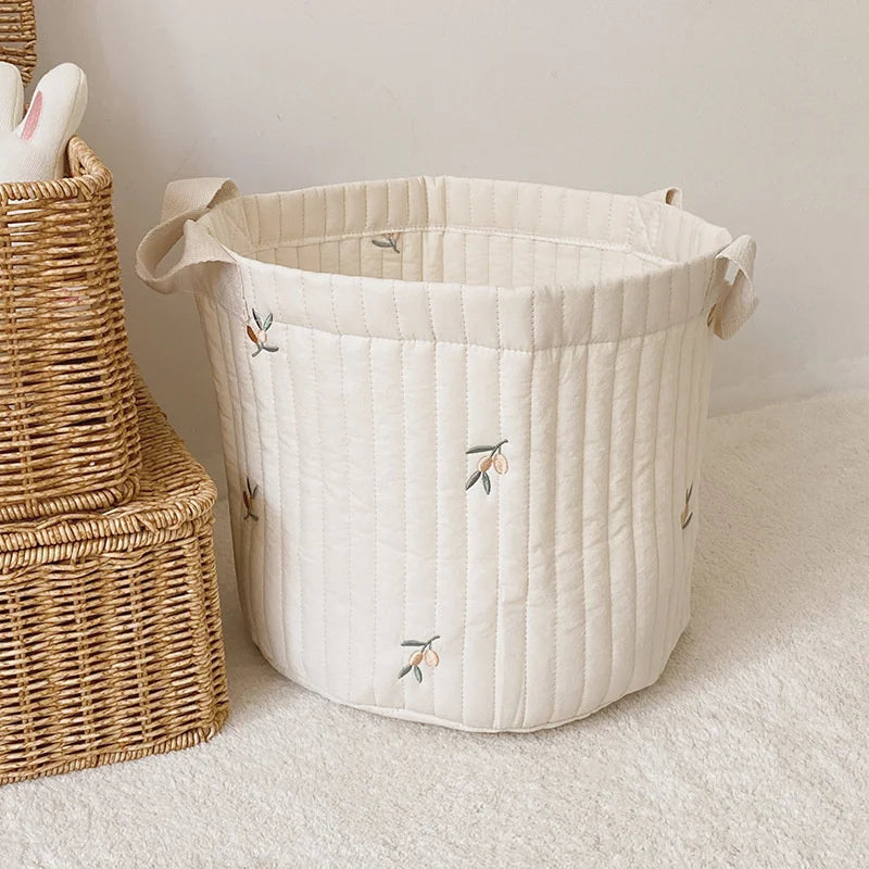 Diaper Bag Baby Items Toy Storage Bag for Newborn Crib Organizer Bedding Cotton Embroidery Mommy  Multipurpose storage basket