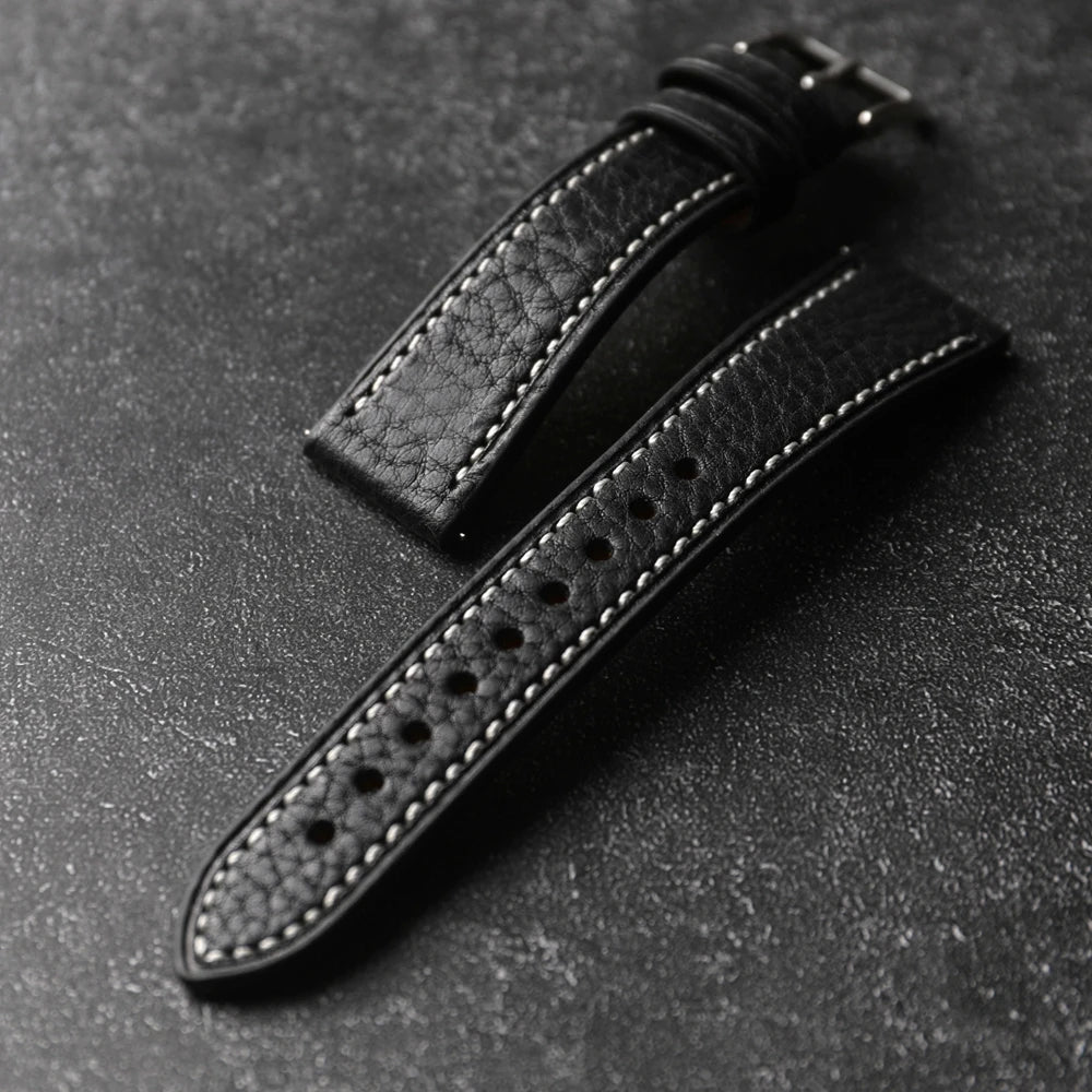 Handmade Head Cowhide Strap, 18 19 20 21 22MM, Quick Release Genuine Leather Soft Men's Bracelet, Vintage Style, Italian Genuine