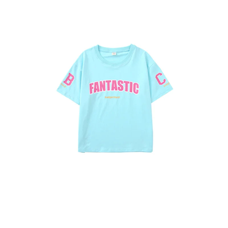 Boys Street Dance Blue T-shirt Shorts Girls Hip Hop Crop Top Skirt Outfits Kids Summer Costume Clothes Sets Children Streetwear