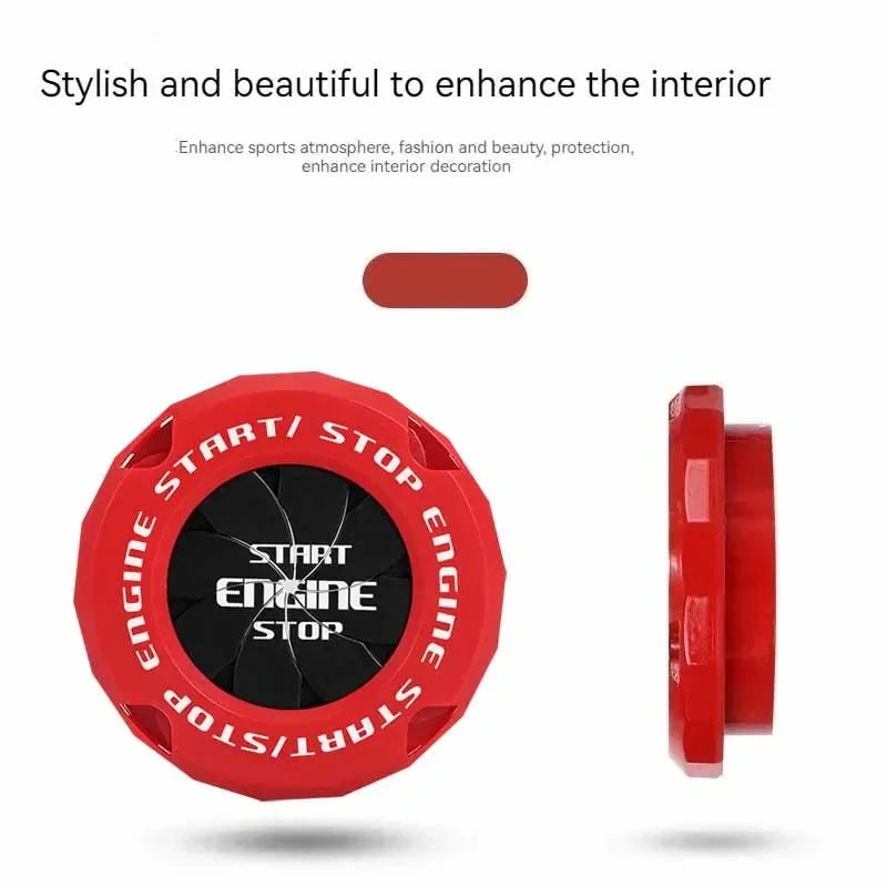 Car Onekey Start Stop Button Cover Car Interior Decor Sticker Engine Ignition Start Switch Protective Cover Motorcycle StartRing
