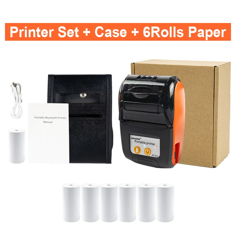 Mini Portable Thermal Printer Bluetooth For Phone Portable Printer Machine For Small Business 58mm Wireless Receipt Impresora