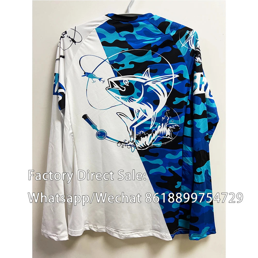 BILLFISH GEAR Hooded Fishing Shirt Outdoor Sunscreen Fishing Clothes Men UV Protection Quick Dry Breathable Jersey