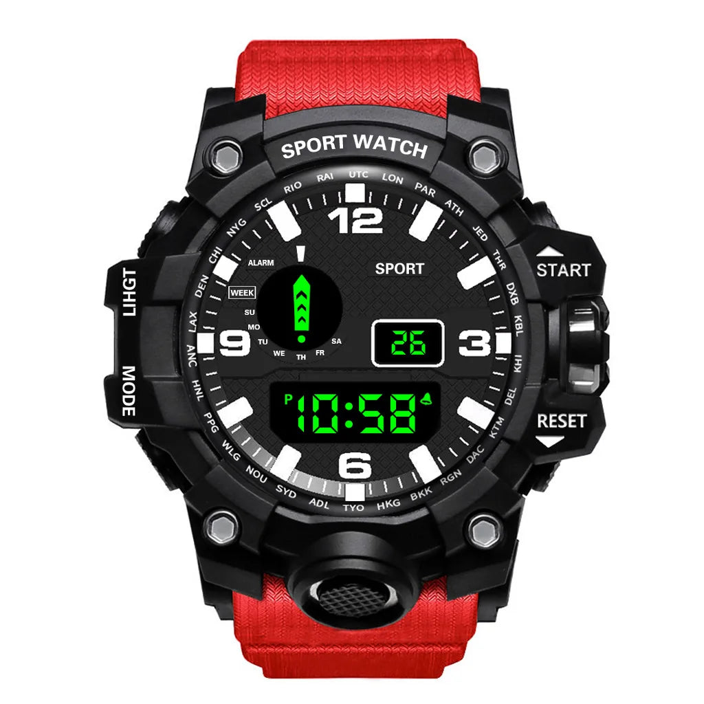 Sports Watch Men's LED Digital Watches Multifunction Military Clock Big Dial Waterproof Fitness Electronic Watch For Man