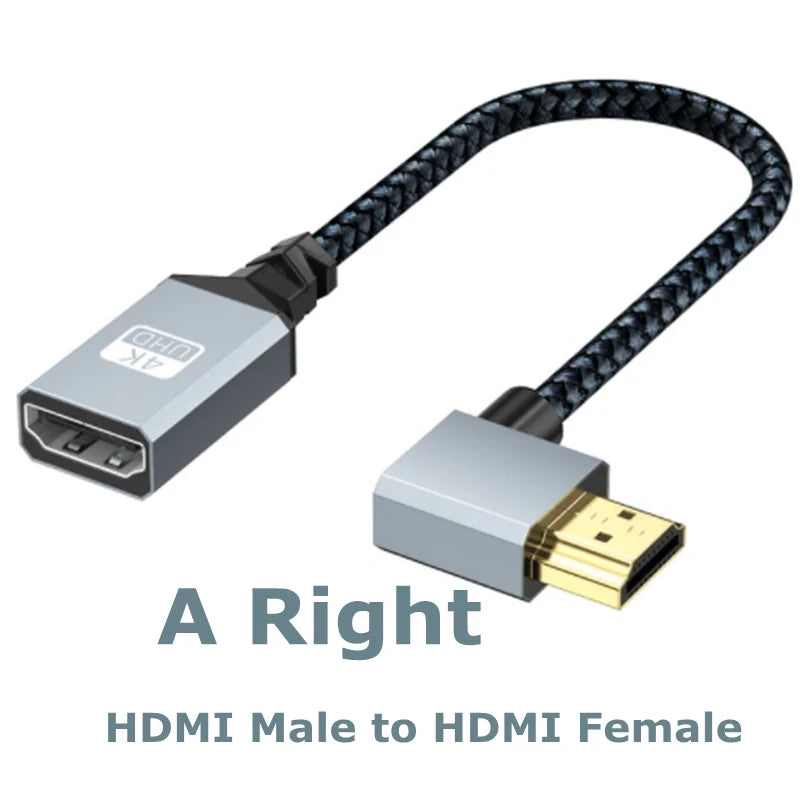 4K60Hz HDMI-Compatible Male To Female Extension Cable Micro/Mini HDMI-Compatible adapter Extender Wire Cord left/right/up/down
