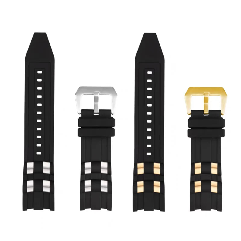 26mm rubber Watch strap accessories compatible for Invicta Russian Professional Divers silicone metal pellet wristband bracelet