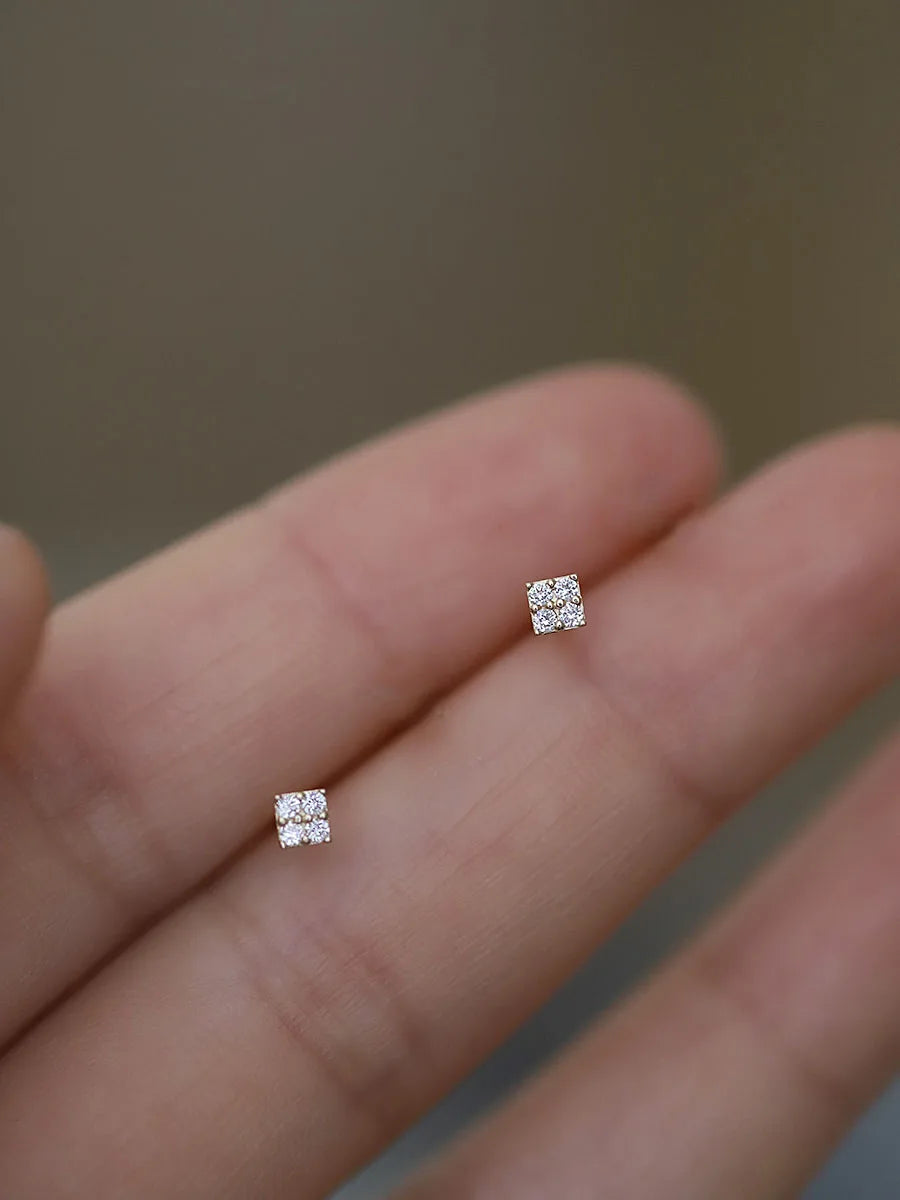 925 Silver Needle Water Drop Flower Crystal Earrings Shiny Silver Color Beautiful Mini Earrings Jewelry Gifts