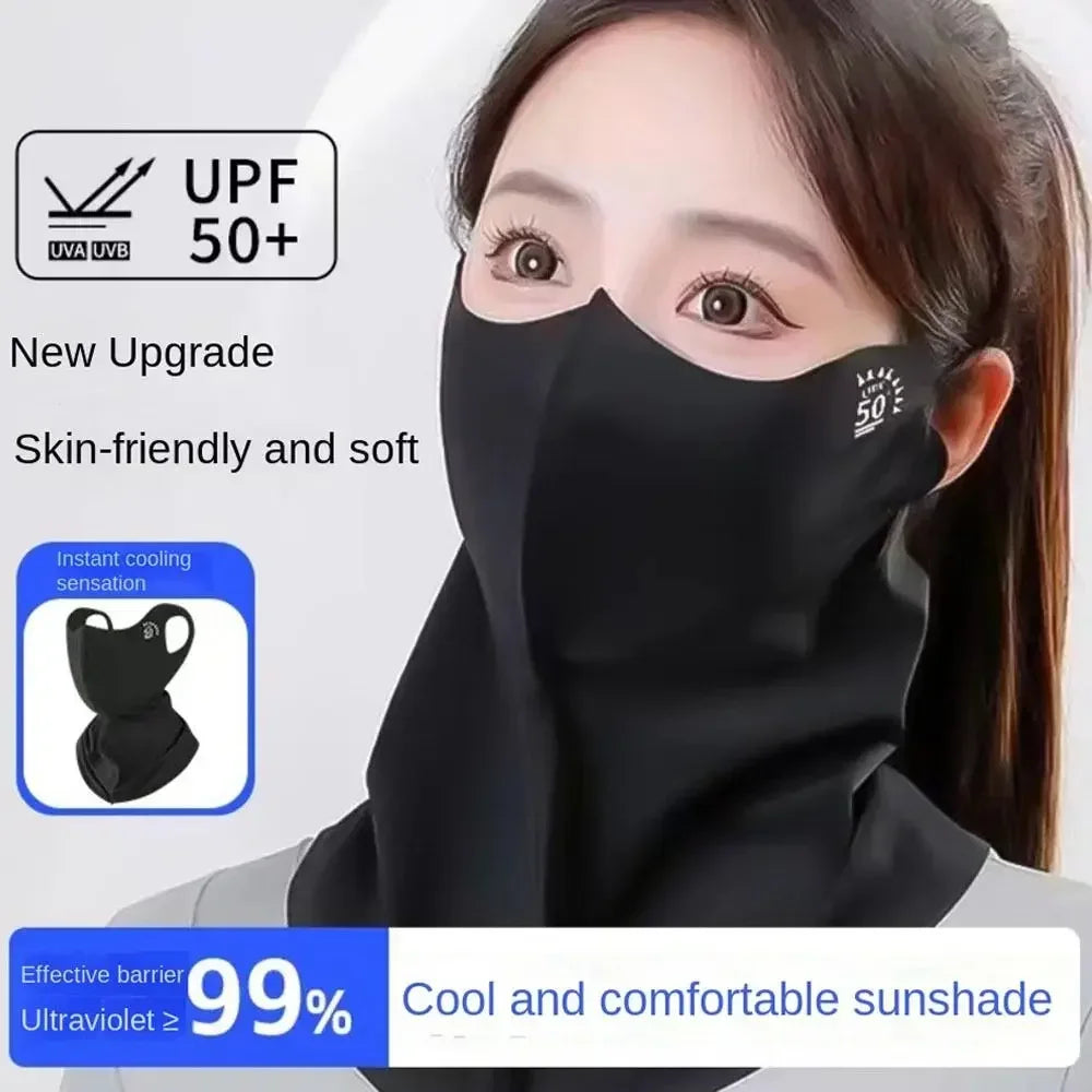 1PC UPF50+ 3D Ice Silk Face Mask Neck Scarf UV Protection for Outdoor Cycling Sports Sunshade Dustproof Fashion  cycling mask