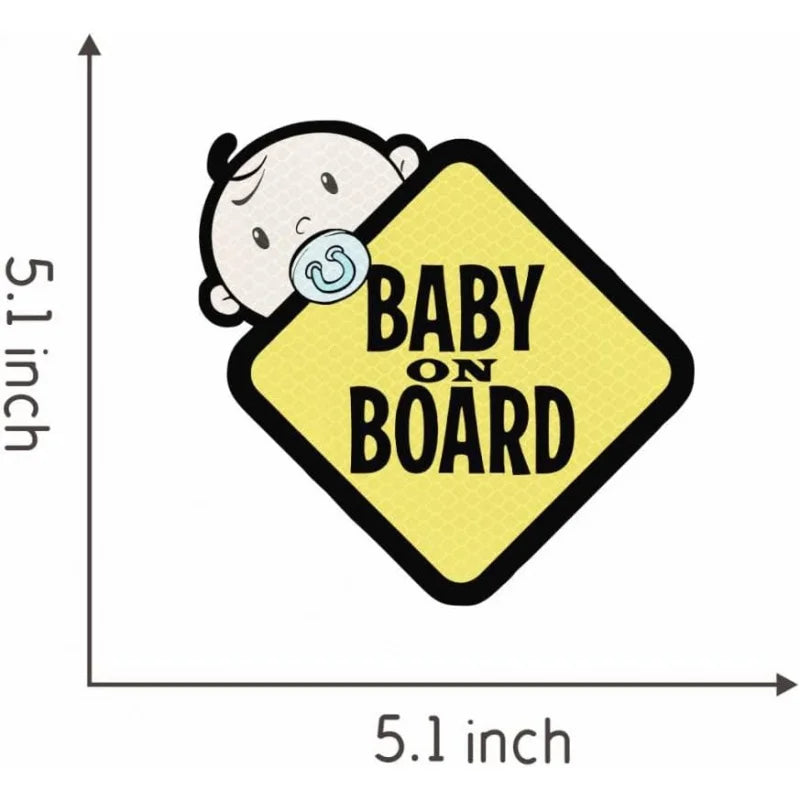 Baby on Board Stickers Reflective Waterproof Sunscreen Baby Safety Warning Signs Decorative Accessories
