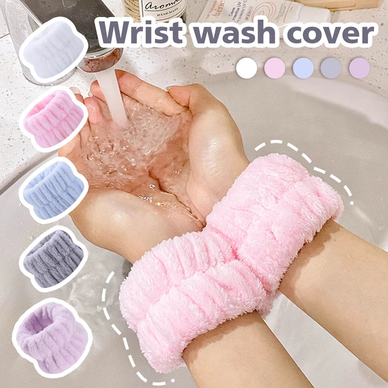 Face Wash Wristband Fleece Skincare  Band Wrist Cuffs for Makeup Shower Girls Headbands Wrist Washband Oversleeves