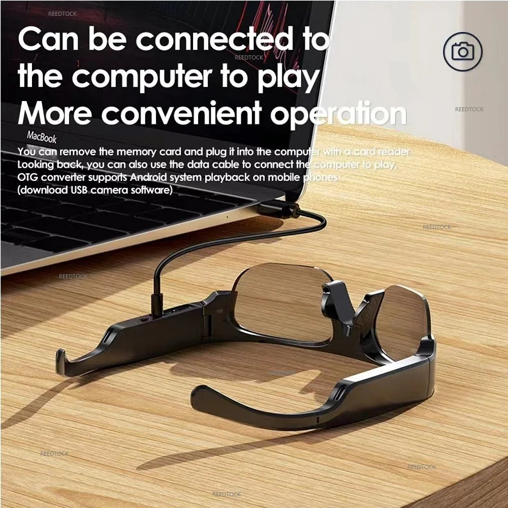 Mini Camera 2K HD 4K Photo Action Camera Music Sunglasses Smart Video Recording Glasses Outdoor Sports With Bluetooch Speaker