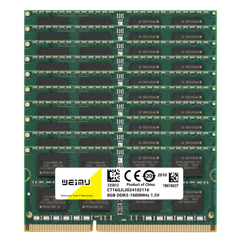 DDR3 DDR3L 4GB 8GB Laptop Memory Ram PC3 1.5V 8500 10600 12800 PC3L 1.35V 1333 1600 1866Mhz 204Pin Non-ECC Sodimm Memoria Ram