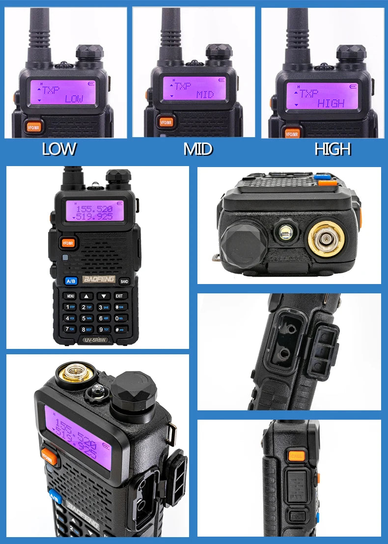 2PCS Baofeng UV 5R 5W 8W Walkie Talkie Portable Ham CB Radio Dual Band VHF UHF FM Transceiver Two Way Radio UV82 S9 K5 Plus