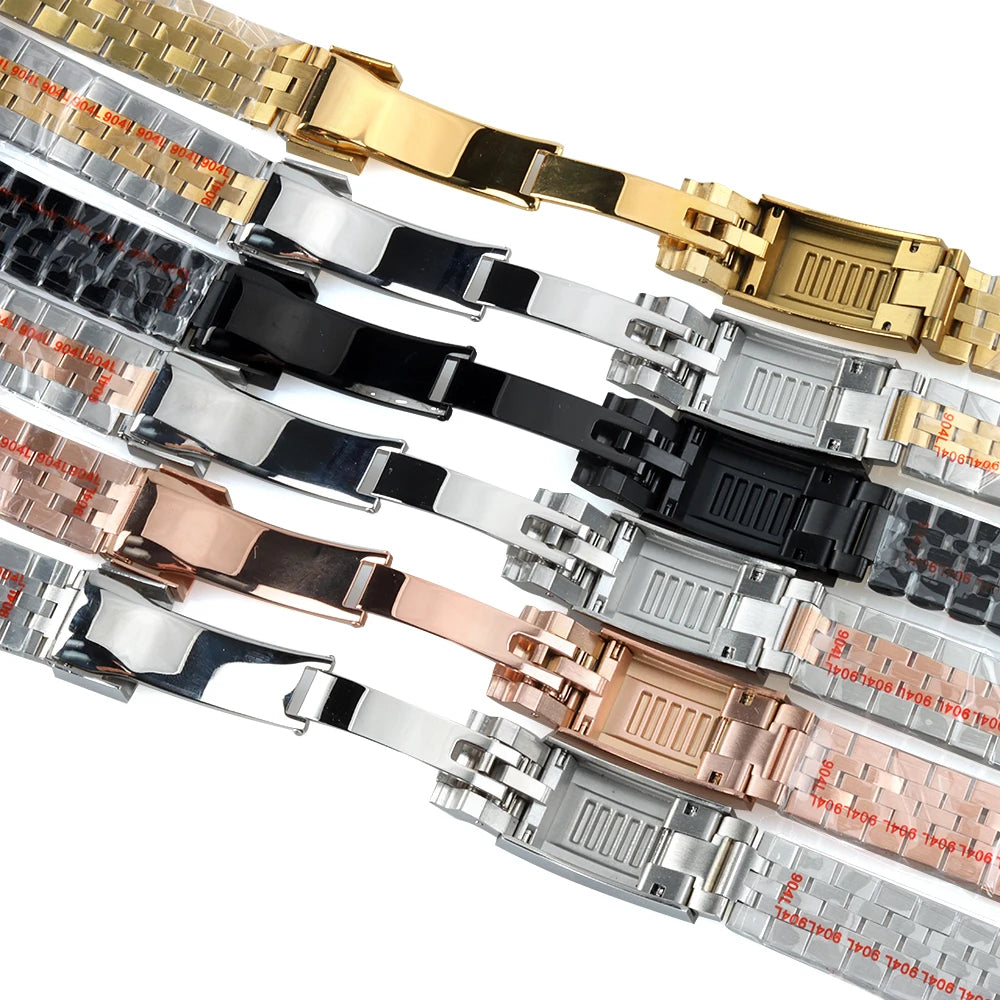 NH35 20mm Watch Strap 316L Stainless Steel Jubilee Bracelet Fit Seiko SUB Datejust NH35 Case Mod Parts Replacement Accessories