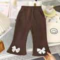 Girls Slim Fit Flared Pants Autumn Winter New Outwear Trendy Korean Version Children Trousers
