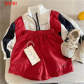 Children's Set 2026 Summer Boys Girls Color blocked Sunscreen Coat+Baby and Children's Sports and Leisure Quick drying Shorts