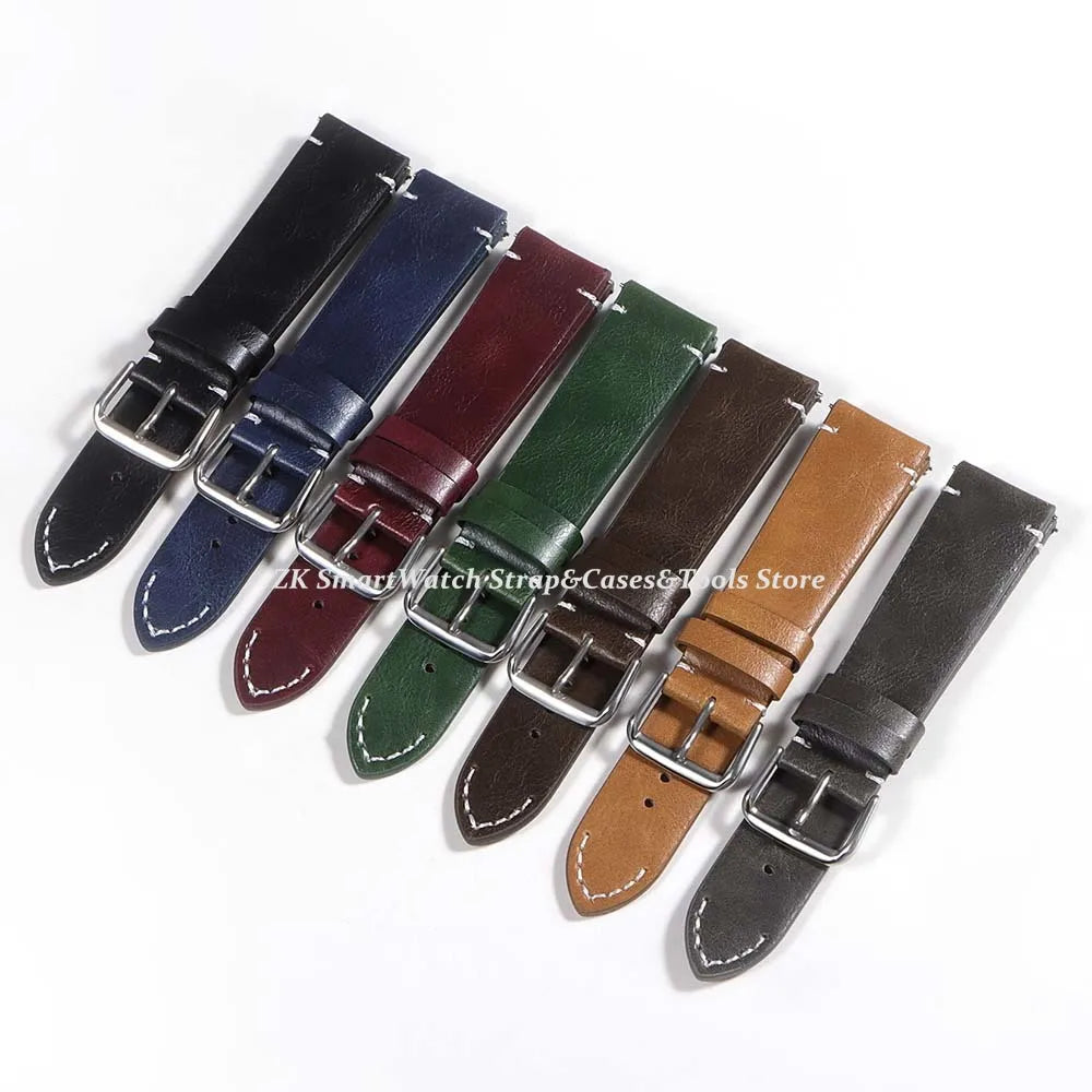 Calfskin Genuine Leather Watchbands Quick Release Watch Band 18mm 20mm 22mm 24mm Strap for Huawei Gt3/4 46mm Watches Accessories