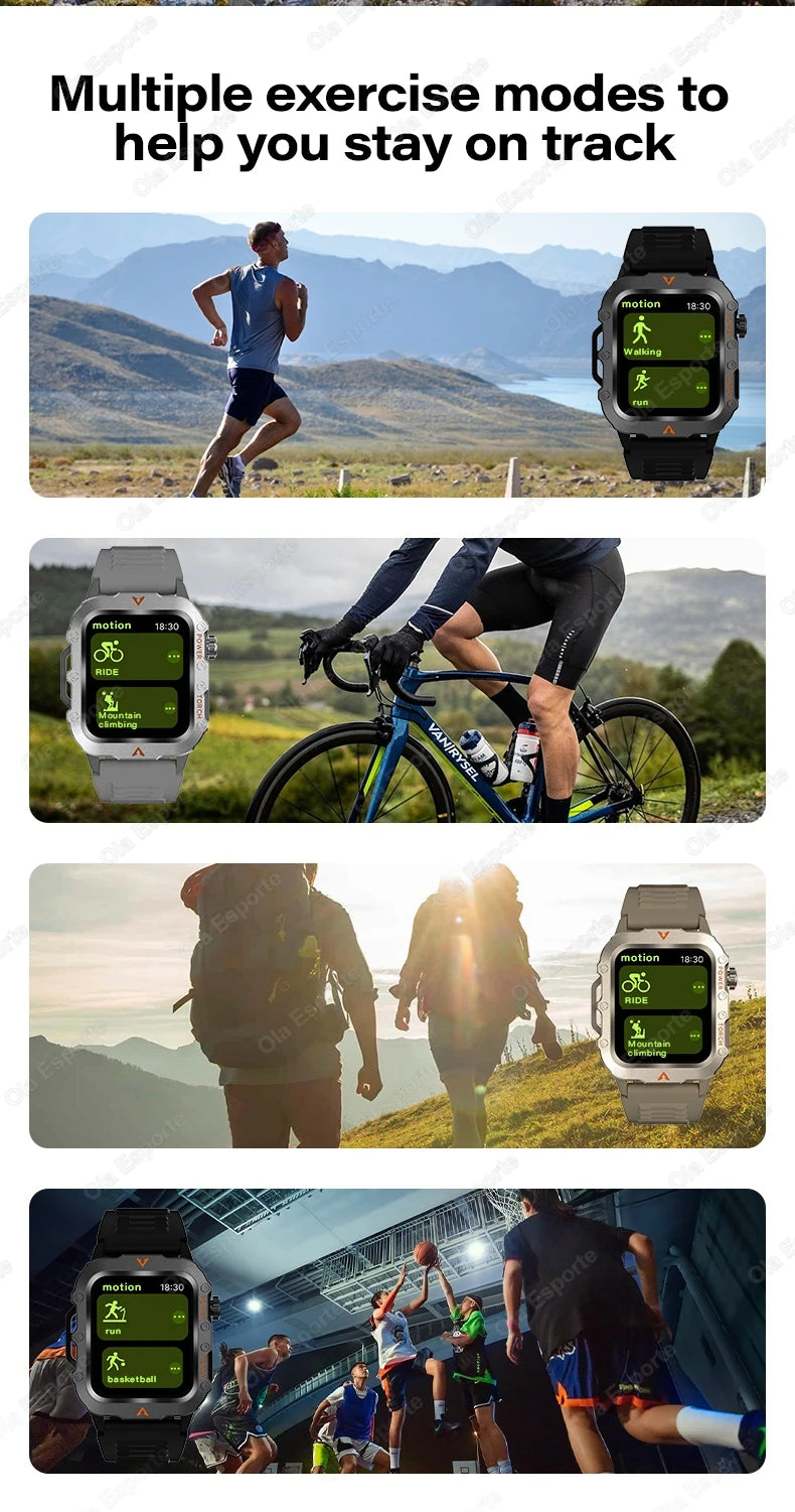 Outdoor Sports Smart Watch for Android IOS Men Women Watches Fitness Track ECG+PGG Health Monitor Smartwatch with Led Lighting