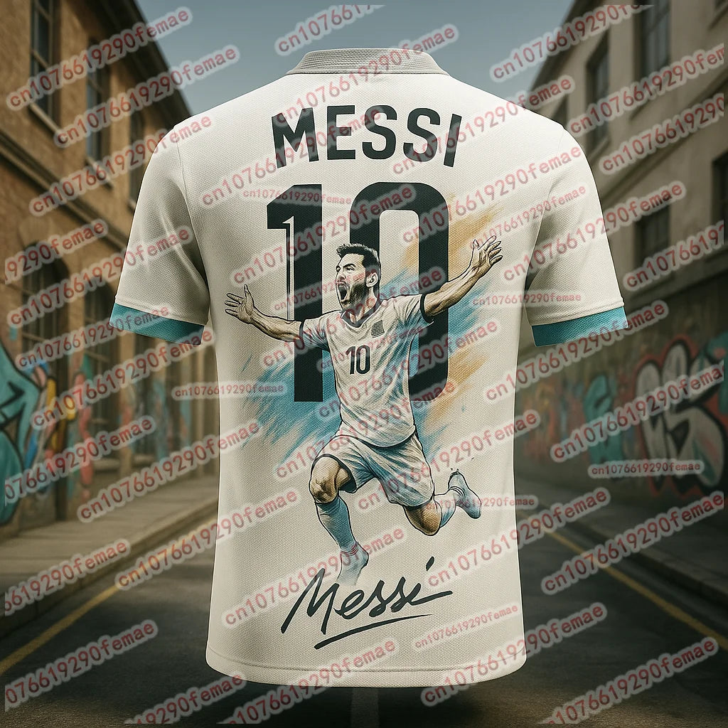 2025 Messi Fashion Superstar 3D Printed Fan Commemorative T-shirt Outdoor Breathable Quick Drying Comfortable Training Jersey