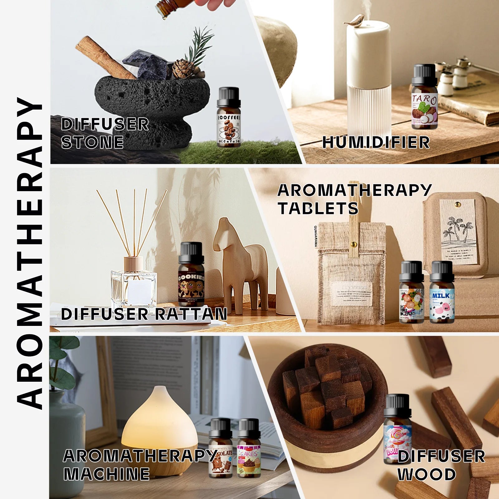 18 type Gourmet Essential Oils Vanilla Coconut Coffee Chocolate For Diffusers Candles Making Gifts For Women Perfume Skincare