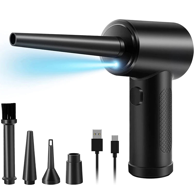 Protable Air Duster for Computer Cleaning 51000RPM Cordless Compressed Air Blower with LED Light for PC computers Keyboard Clean