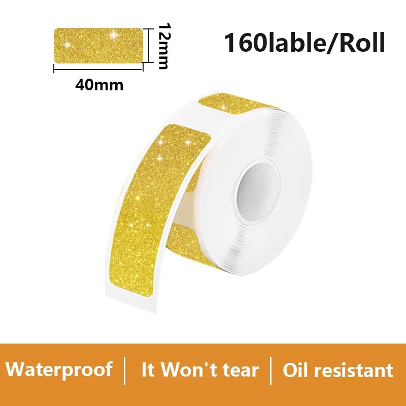 1Roll P12 P15 Thermal Label Sticker 12mm*40mm tape Compatible D30 Q30 Marklife P11 P50 L12 DELI Q2 Labeller