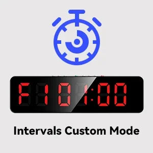 Gym Timer with Remote 12''x 3.5''Ultra-Clear Interval Timer with LED Countdown/Up Wall Clock Power Fitness Timer Stopwatch