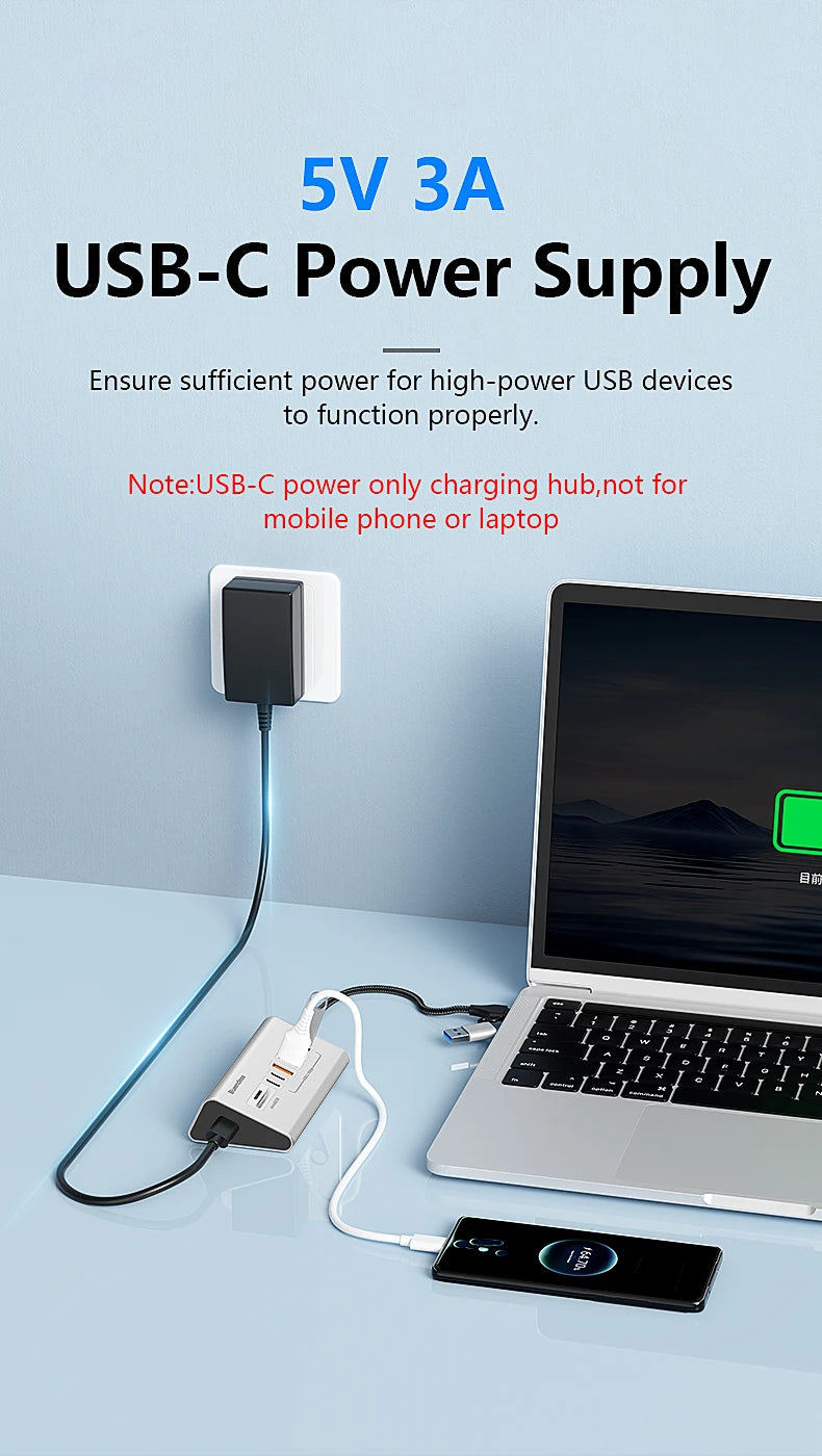 9 in 2 USB C Hub To USB 3.2 Aluminum Docking Station 10Gbps Type C 3.2 Splitter with SD/TF Card Reader for PC Laptop Tablet