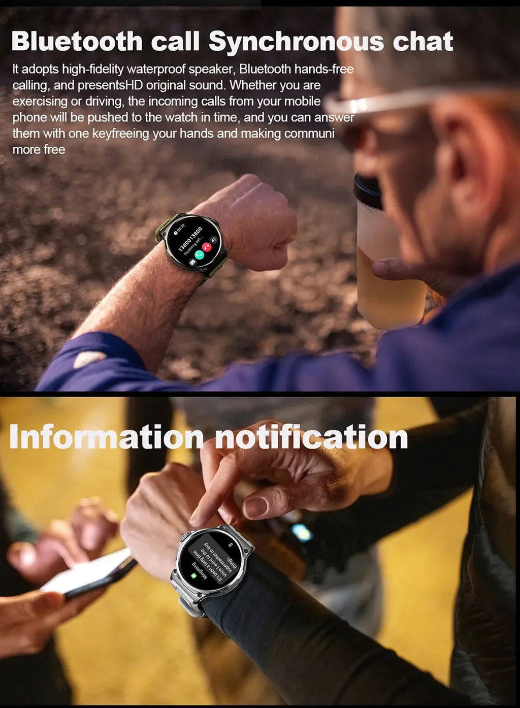 New 710mAh Bluetooth Call Smart Watch Men Sports Fitness Watches  1.85"HD Heart Monitor Waterproof Smartwatch For Android IOS