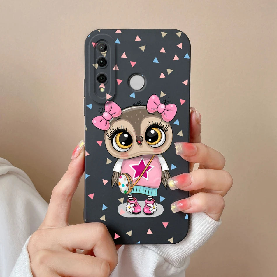 For Honor 10i Phone Case Butterfly Cat Soft Liquid Silicone Camera Protection Cover For Huawei Honor 10 i Model HRY-LX1T Fundas
