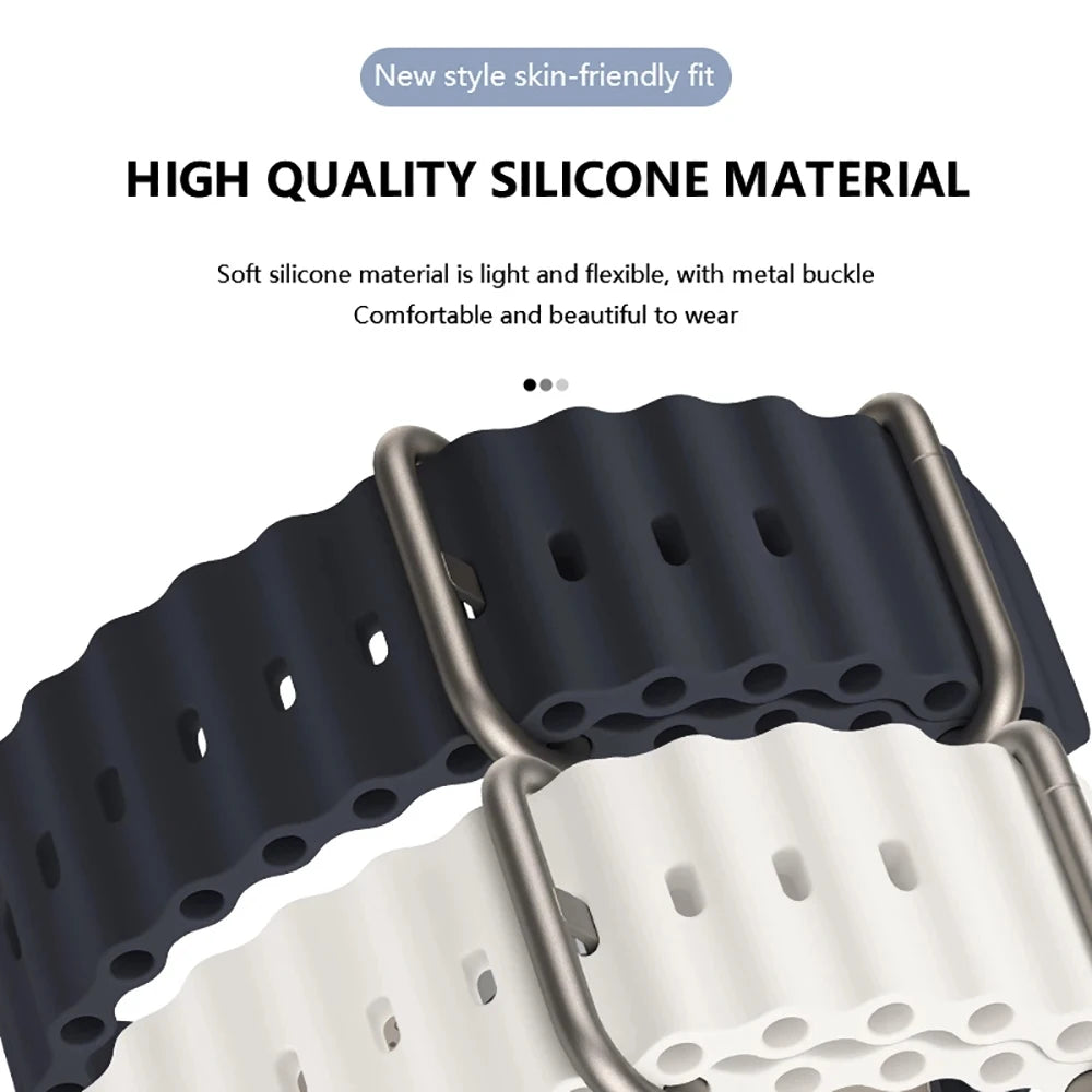 18mm 20mm 22mm Ocean Strap For Xiaomi Watch S3 S2 Mi Watch 2 Pro Sport Silicone Band For Garmin Venu 3S 2S Huawei GT4 41mm 46mm