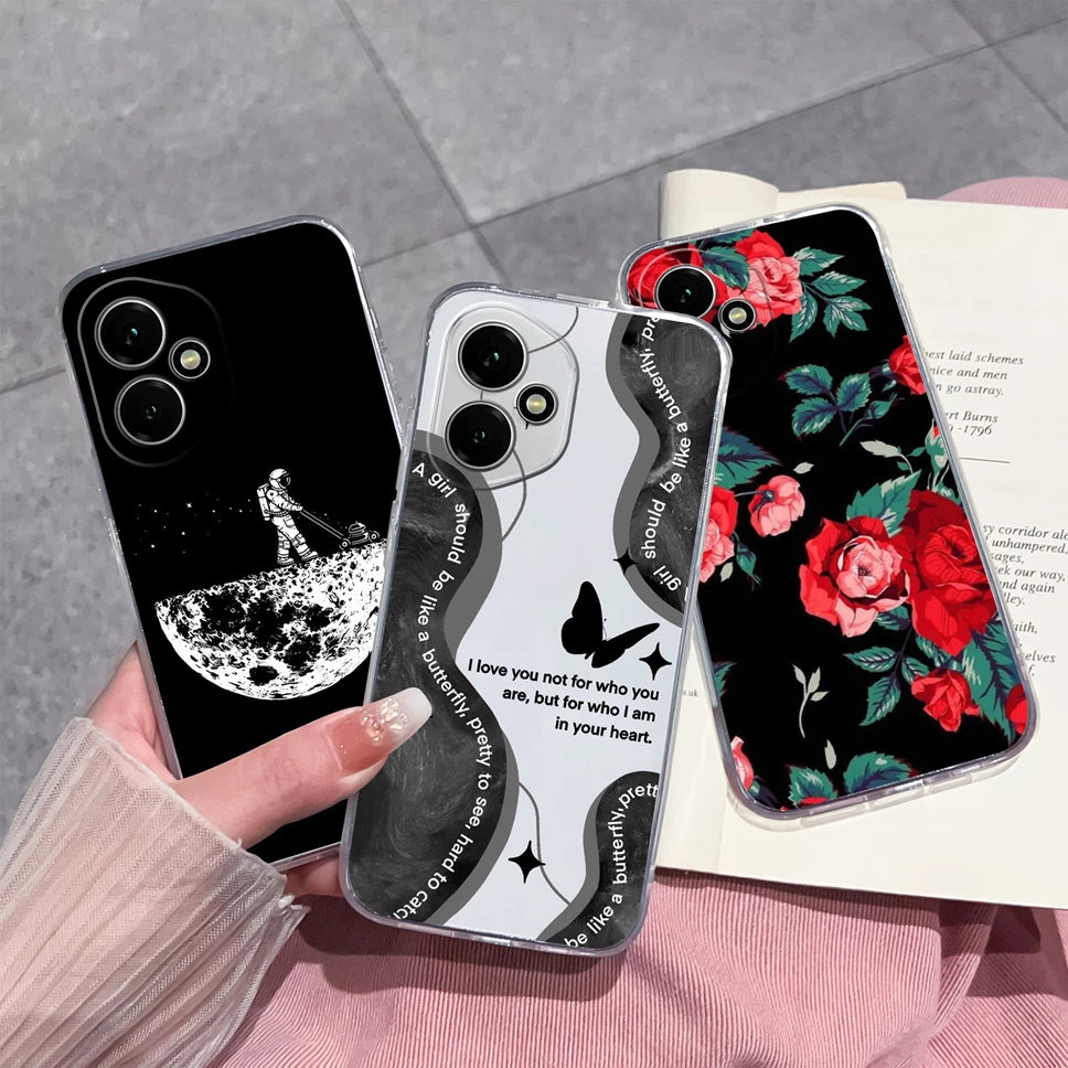 For Honor 400 Pro 5G Case Cute Astronaut Transparent TPU Soft Silicone Phone Back Cover For Honor 400Pro High Quality Funda Capa