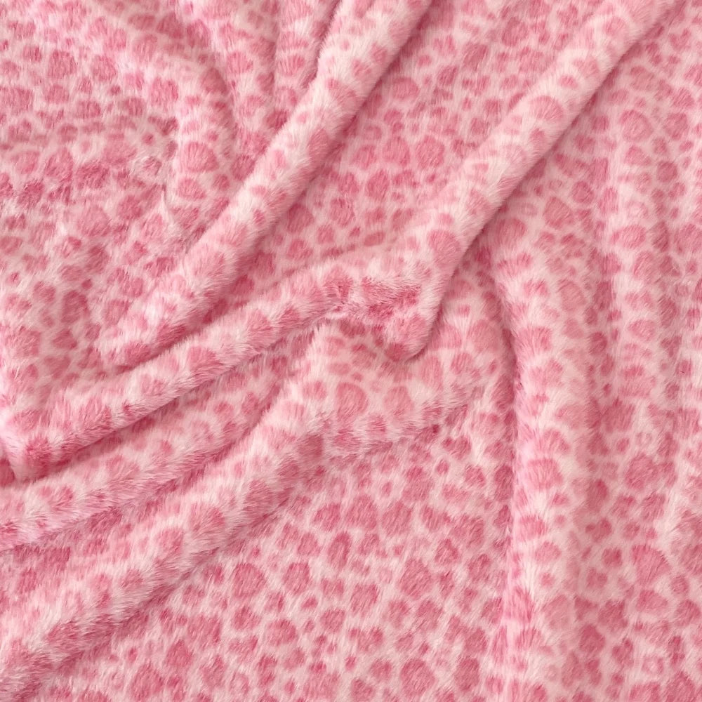 New Fashion Retro Furry Leopard Print Fabric for Handmade Diy Sewing Sofa Pillow Dress Clothing Designer Cloth Material