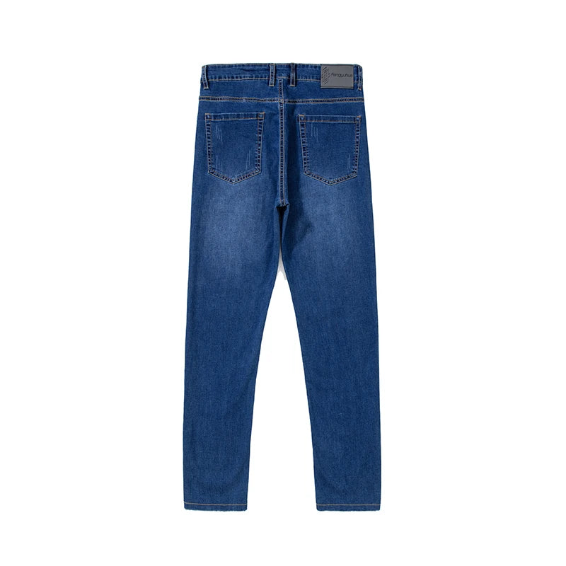 Summer Thin Mens Clothing Cowboys Slim Straight Jeans Men Denim Pants Casual Regular Fitness Men's Trousers Light Blue 2025