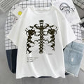 Y2k Harajuku Skeleton Print T-shirts for Gothic Hip Hop Streetwear Men Women T Shirt Summer Black Goth Clothes Short Sleeve Tees