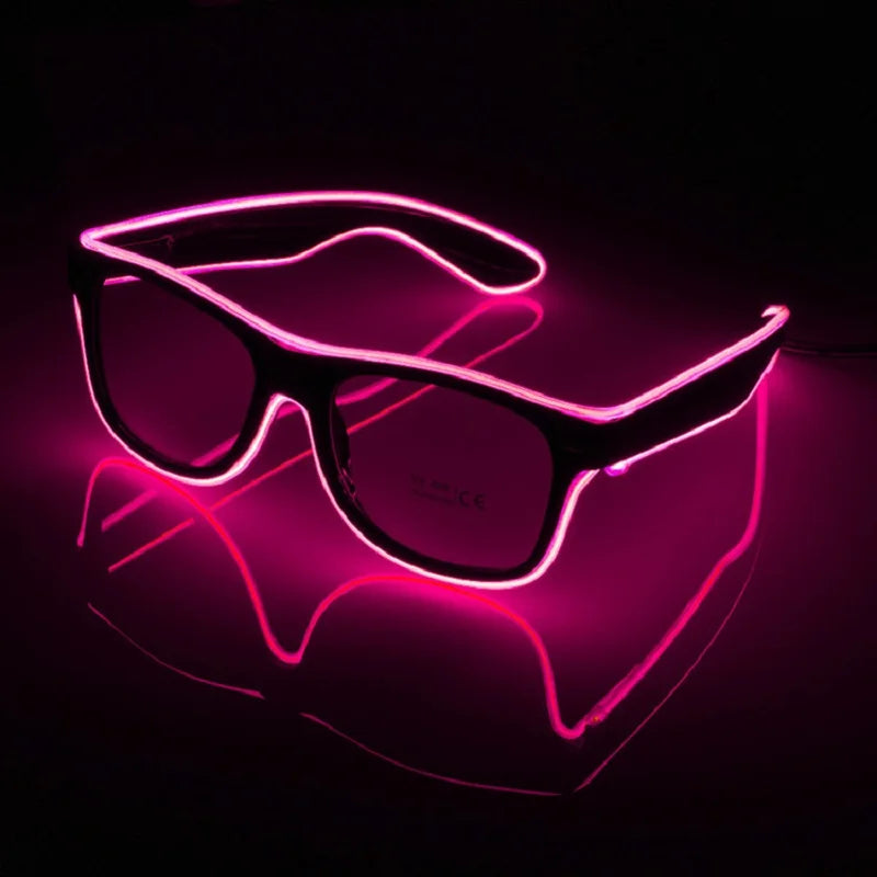 Led Glasses Neon Party Flashing Glasses Novelty Gift EL Wire Glowing Gafas Luminous Bril  Glow Sunglasses Bright Light Supplies