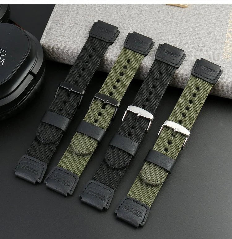Nylon Watch Strap For Casio 3299 Series AE1200 AE-1200 1300 W-216H F91W A159 A169 A158 SGW-300/400 Canvas Sports Watchband 18mm
