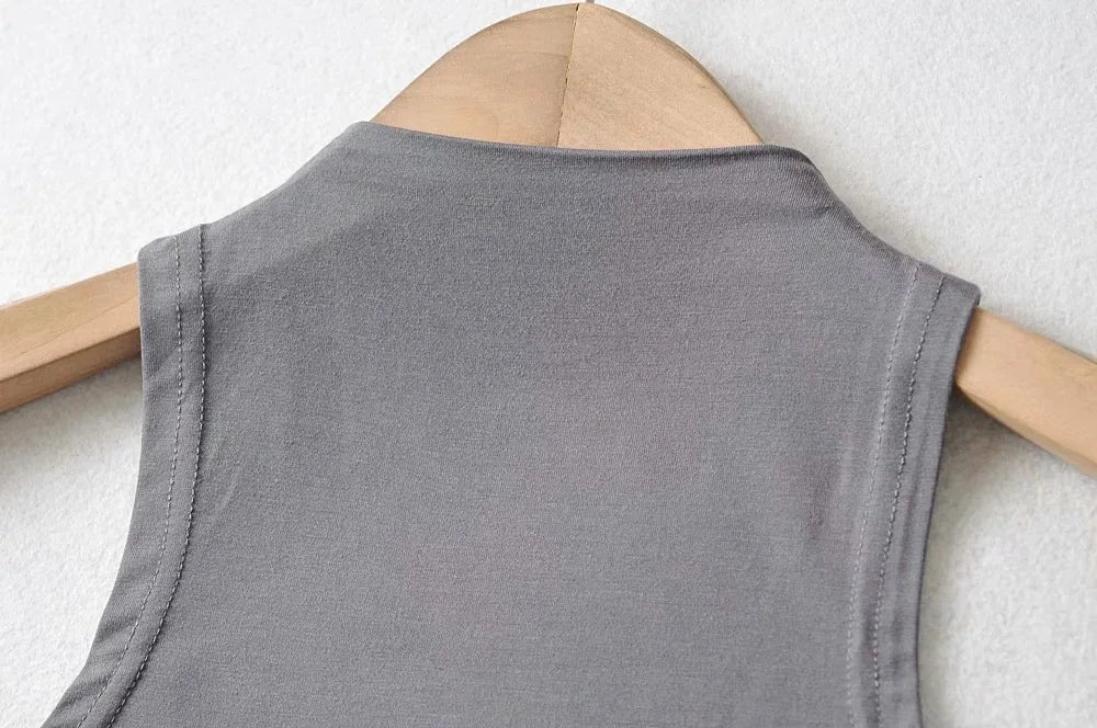 Summer NEW Arrival Women Solid Color Causal Sexy Croped-Top Sleeveless Tank Streetwear
