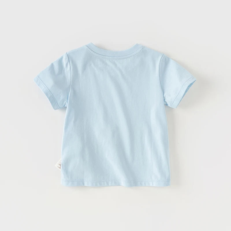 Dave Bella 2025 New Summer Girl's Boy’s Baby T-Shirt Children Top Cotton Short Sleeve Undershirt Casual Outdoor Sport DB2241110