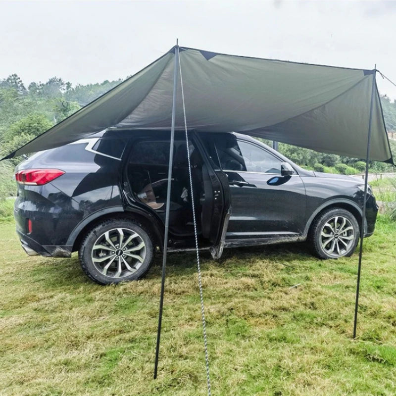 SUV car side canopy self-driving tour suction cup sunscreen silver-coated vinyl awning outdoor camping rear tent