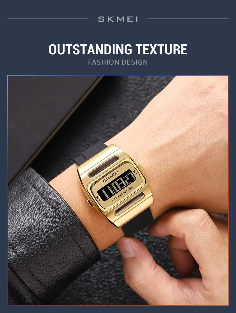 SKMEI 2563 New Solar Men's Digital Watch Silicone Strap Waterproof Multi functional Electronic Watch Alarm Clock reloj hombre