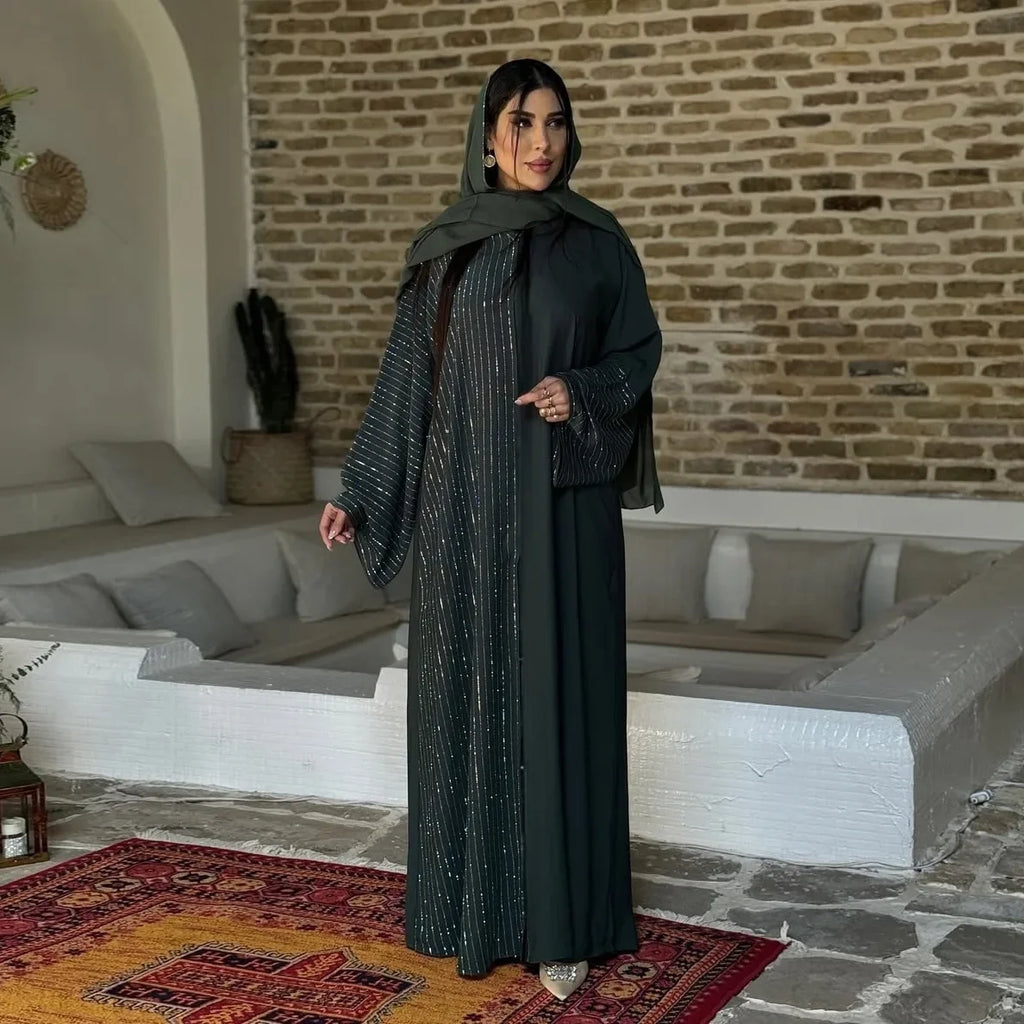 Eid Abaya Women Cardigan Dress Dubai Kaftan Muslim Caftan Long Robe Jalabiya Ramadan Morocco Islam 2025 Vestidos Largos