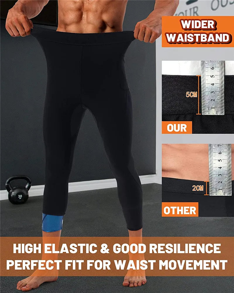 Aiithuug Body Shapers Men Body Building Workout Fitness Corset Weight Loss Suit Slimming Shaper Wear Sweating Fat Burn Pants
