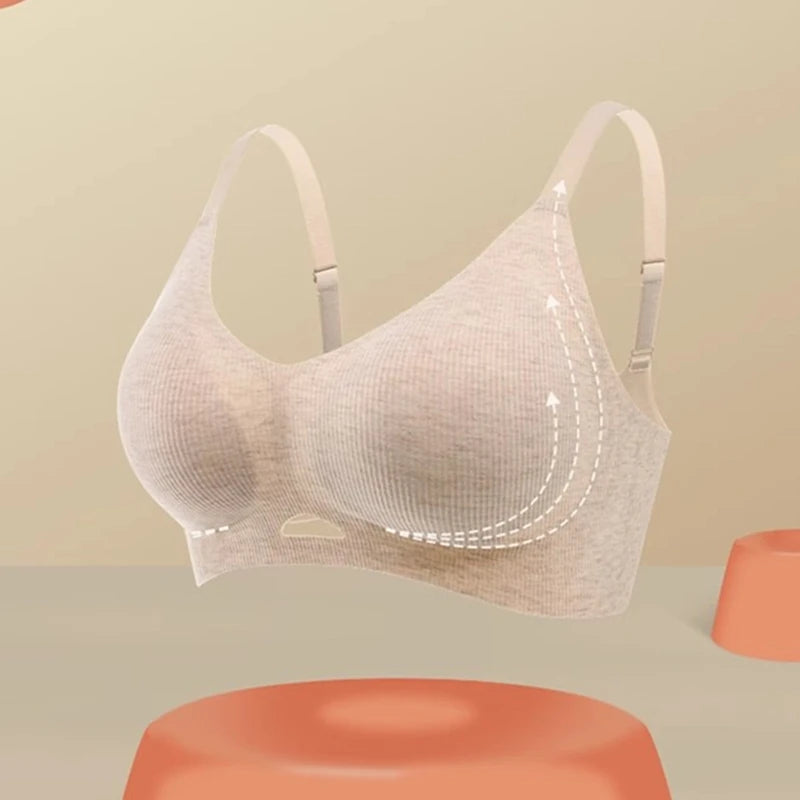 Seamless Underwear for Women, Thin, Soft Support, Gathered, Side Breasts, Anti-sagging, Comfortable and Breathable Bra