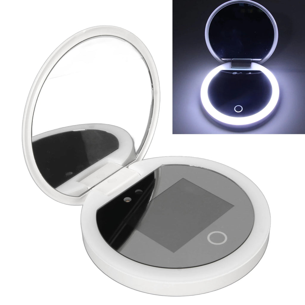 Sunscreen Mirror UV Camera UV Mirror Sunscreen Testing Camera with Light 2X Magnification Travel Makeup 3.5in  Size L