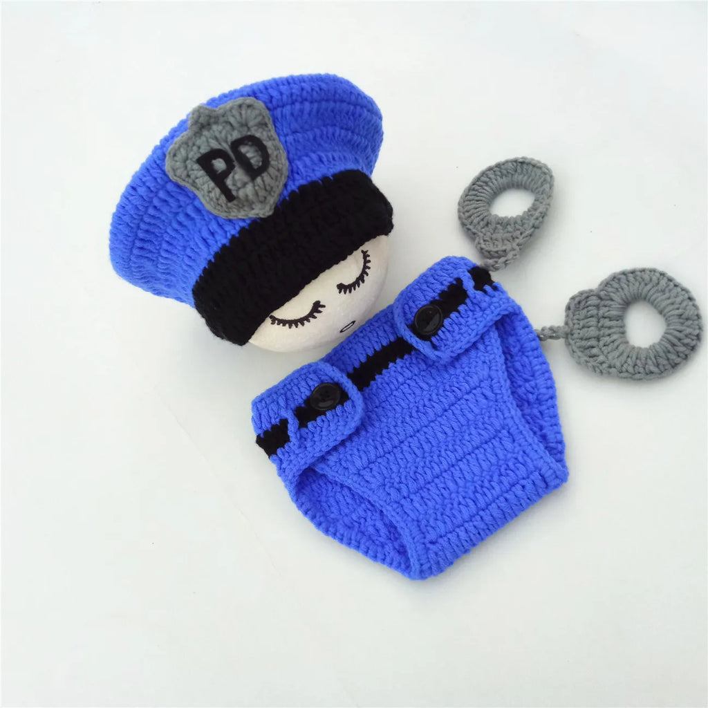 Baby Photography Clothing for Newborn Boys PD Security Suit Handmade Knit Children's Photography Accessories Baby Souvenirs