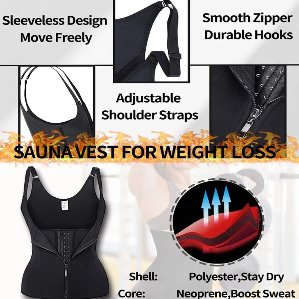 3 Row Buckle Body Shapers Vest Zipper Sleeveless Waist Cinching Corset Beauty Body Abdomen Waist Trainer Shapewear Streetwear